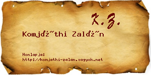 Komjáthi Zalán névjegykártya
